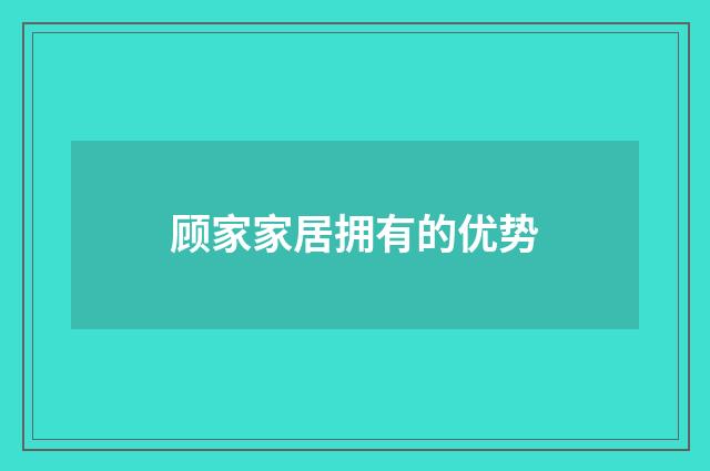 顾家家居拥有的优势