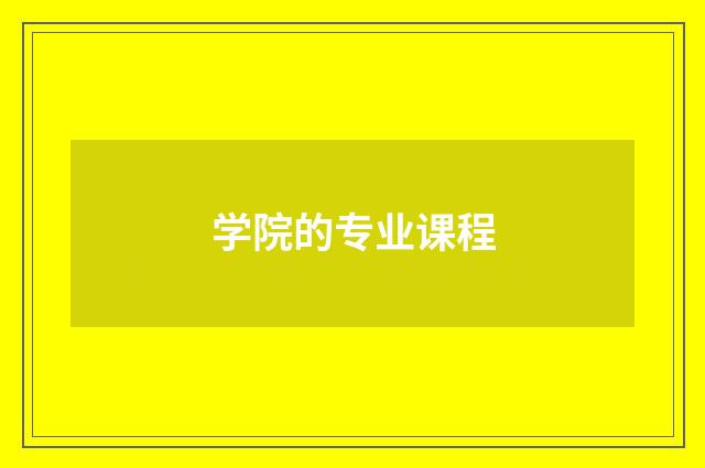 学院的专业课程
