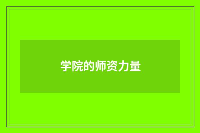 学院的师资力量