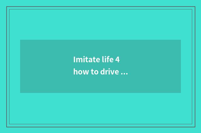 Imitate life 4 how to drive a car?