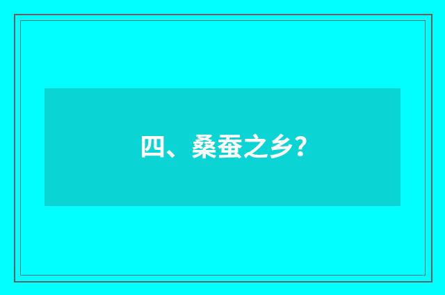 四、桑蚕之乡?