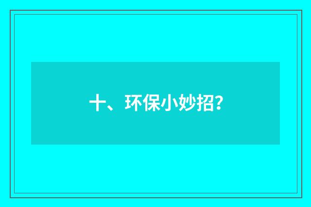 十、环保小妙招？
