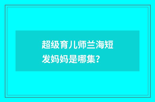 超级育儿师兰海短发妈妈是哪集？