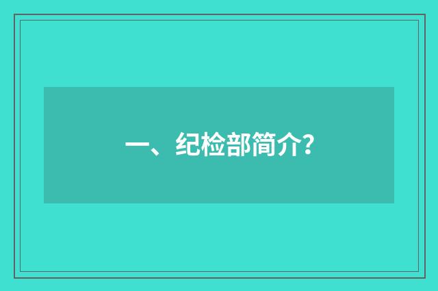 一、纪检部简介？