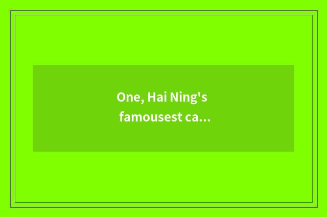 One, Hai Ning's famousest cate street?