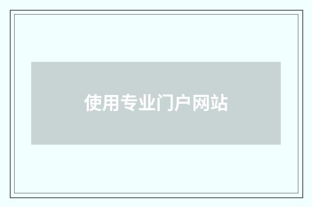 使用专业门户网站