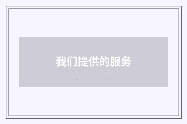 我们提供的服务
