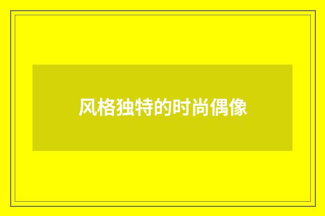 风格独特的时尚偶像