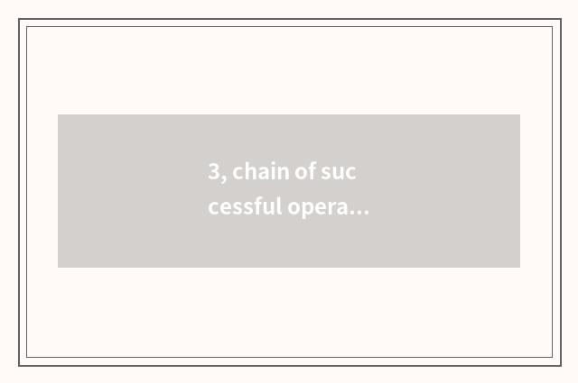3, chain of successful operation education joins in the strategy of inn