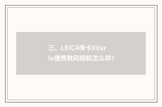 三、LEICA徕卡XVario便携数码相机怎么样?