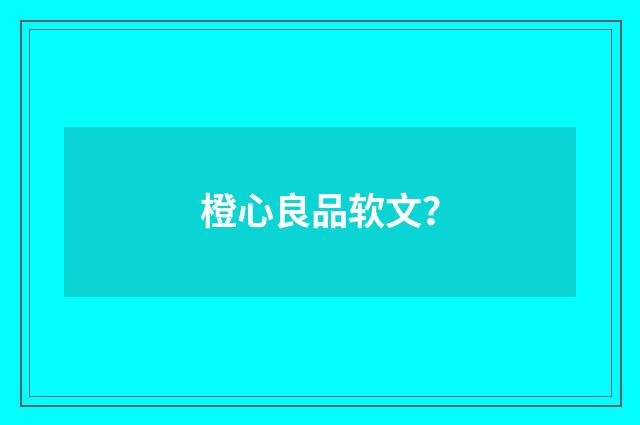 橙心良品软文?