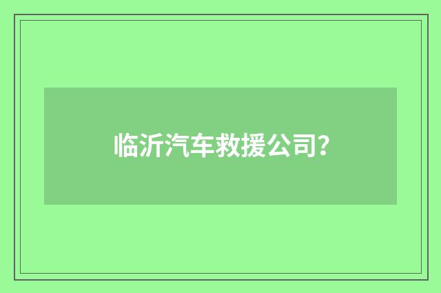 临沂汽车救援公司?