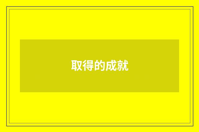 取得的成就