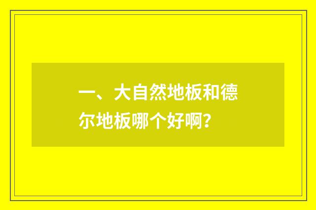 一、大自然地板和德尔地板哪个好啊?