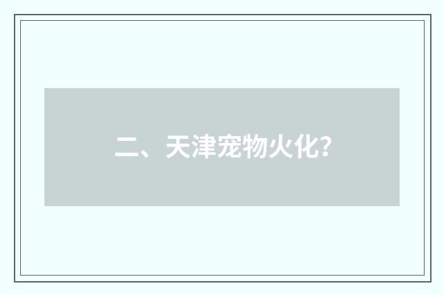 二、天津宠物火化?
