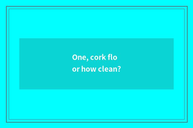 One, cork floor how clean?