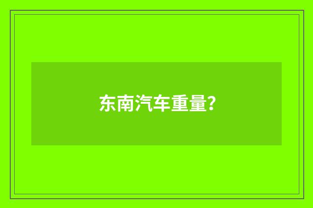 东南汽车重量?