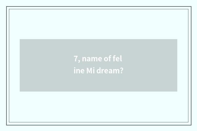 7, name of feline Mi dream?