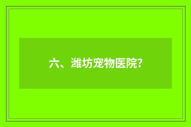 六、潍坊宠物医院?