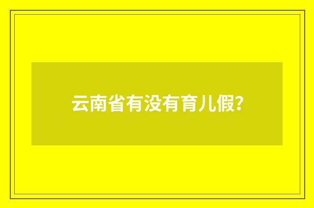 云南省有没有育儿假?