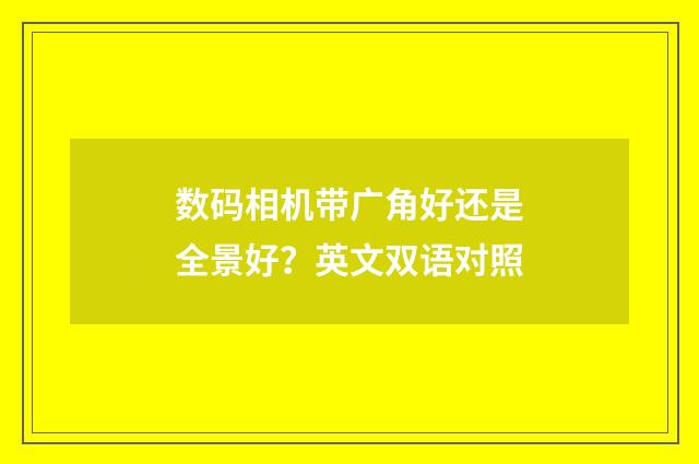 数码相机带广角好还是全景好?英文双语对照