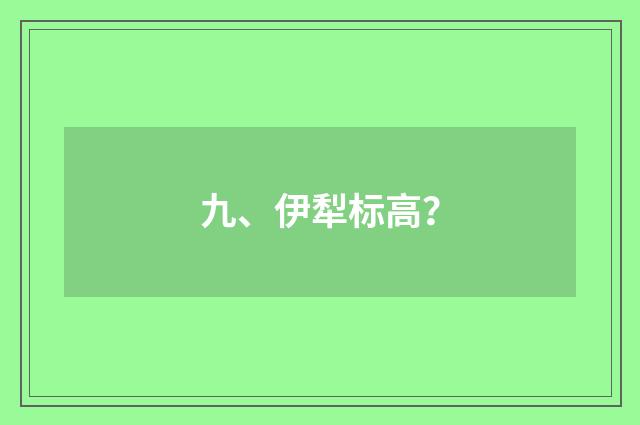 九、伊犁标高？