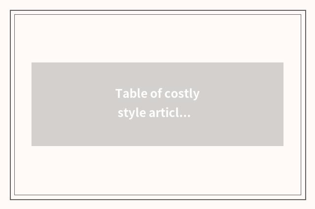 Table of costly style article?
