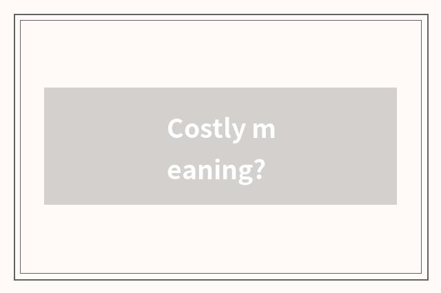 Costly meaning?