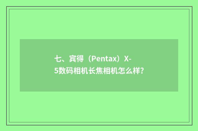 七、宾得(Pentax)X-5数码相机长焦相机怎么样?