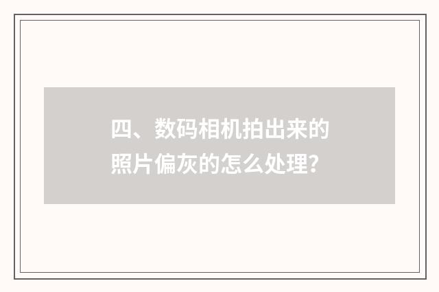 四、数码相机拍出来的照片偏灰的怎么处理?