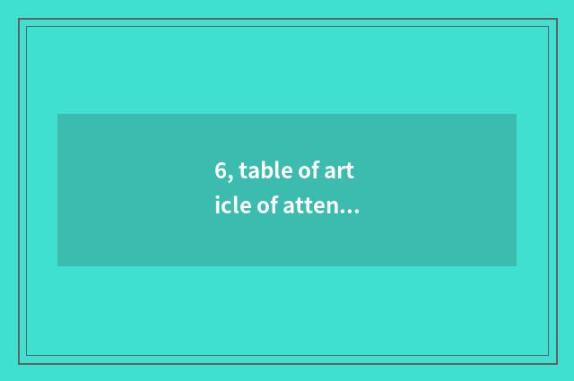 6, table of article of attention student mental health?