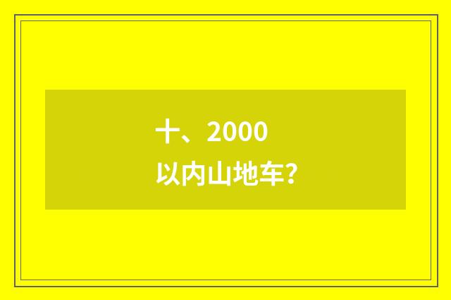 十、2000以内山地车？