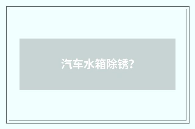 汽车水箱除锈?