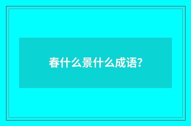 春什么景什么成语?