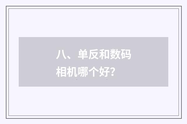 八、单反和数码相机哪个好?