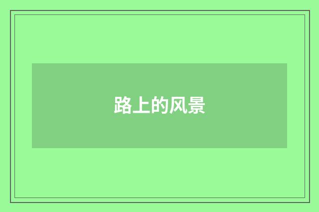 路上的风景