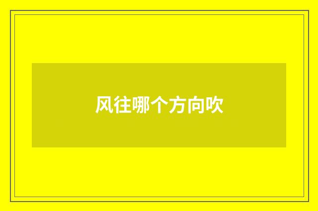 风往哪个方向吹