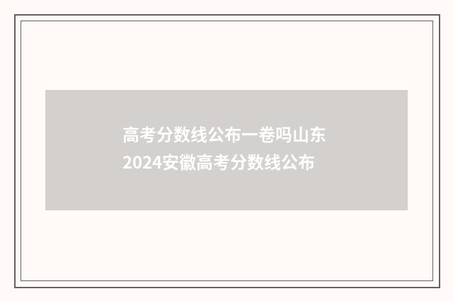 高考分数线公布一卷吗山东 2024安徽高考分数线公布