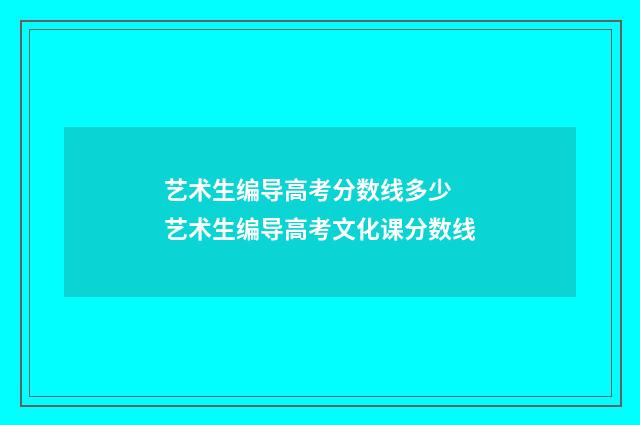 艺术生编导高考分数线多少 艺术生编导高考文化课分数线