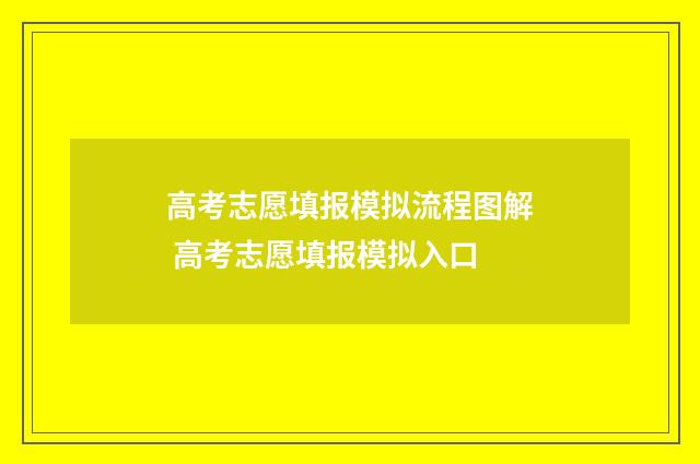 高考志愿填报模拟流程图解 高考志愿填报模拟入口