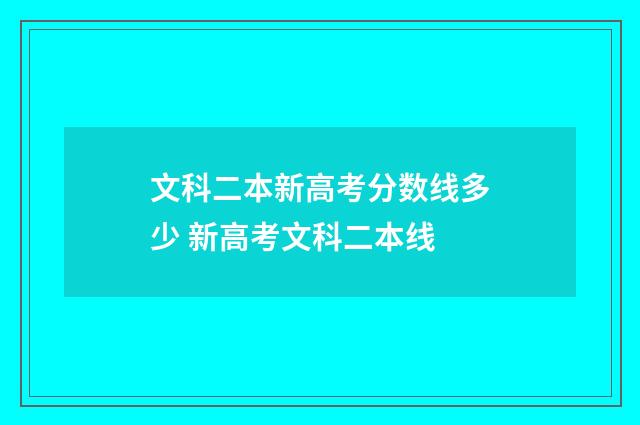 文科二本新高考分数线多少 新高考文科二本线