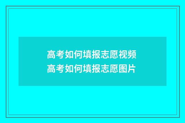 高考如何填报志愿视频 高考如何填报志愿图片