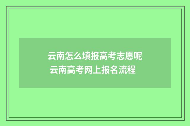 云南怎么填报高考志愿呢 云南高考网上报名流程