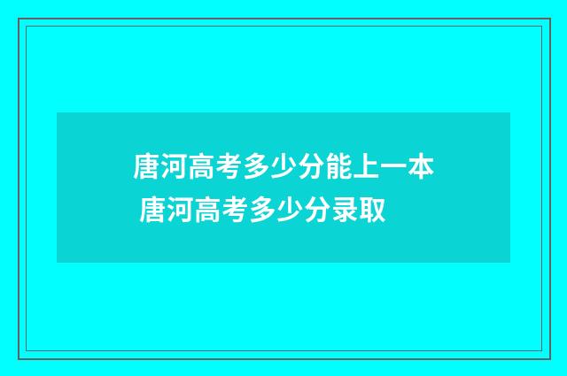 唐河高考多少分能上一本 唐河高考多少分录取
