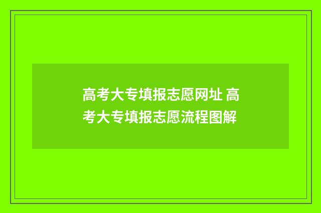 高考大专填报志愿网址 高考大专填报志愿流程图解