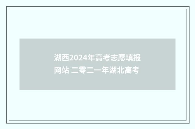 湖西2024年高考志愿填报网站 二零二一年湖北高考