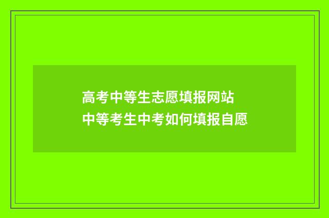 高考中等生志愿填报网站 中等考生中考如何填报自愿