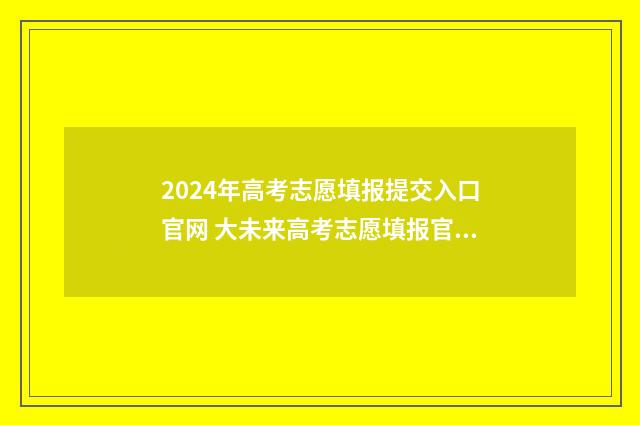 2024年高考志愿填报提交入口官网 大未来高考志愿填报官网
