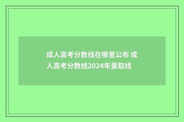 成人高考分数线在哪里公布 成人高考分数线2024年录取线