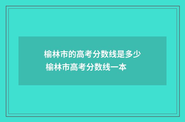 榆林市的高考分数线是多少 榆林市高考分数线一本